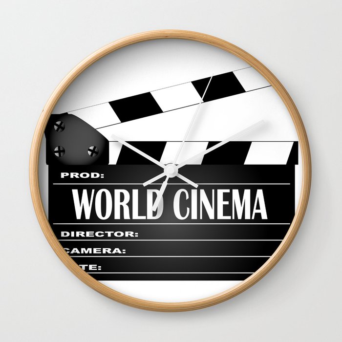 World Cinema Movie Clapperboard Wall Clock