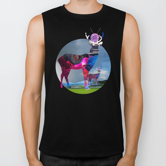 DeerInvasion - Modern Race Track Deer Biker Tank