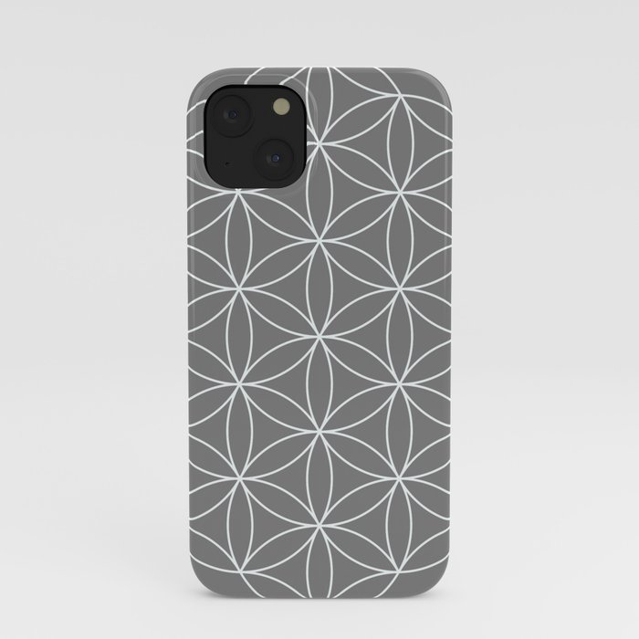 flower of life gray & white iPhone Case