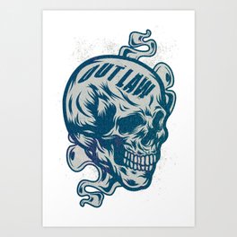 Outlaw Skull Art Art Print