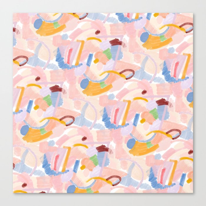 Abstract Playful Shapes Canvas Print