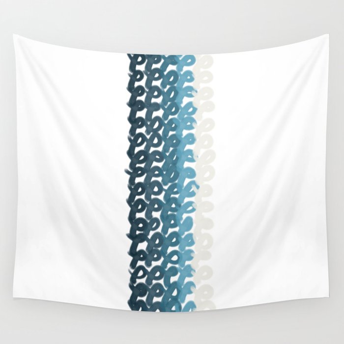 "Cross Stitch (Blues)" Abstract Wall Tapestry
