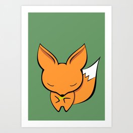 The fox and the gold pan flute Art Print