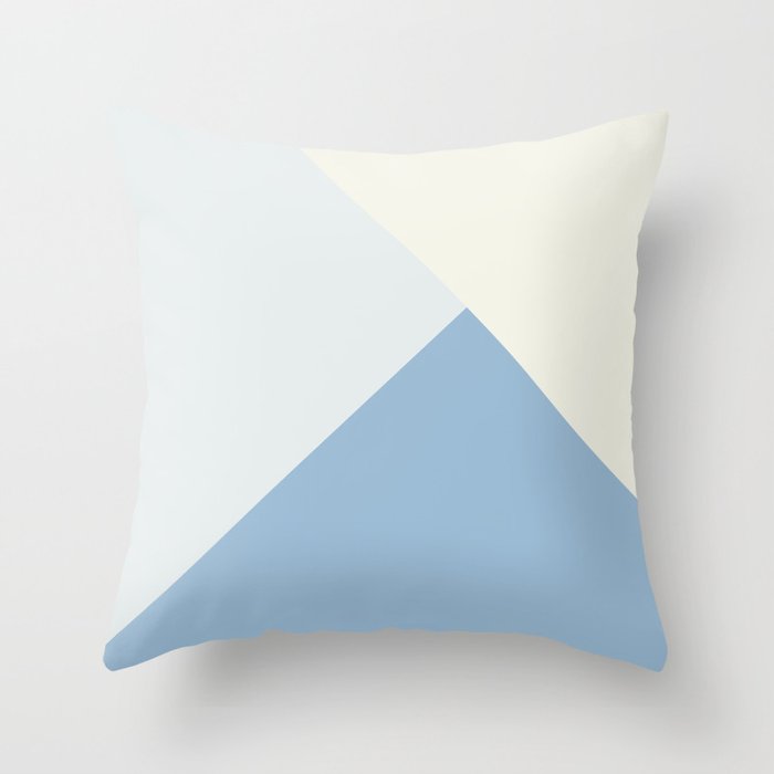 Pastel Blue Off White Solid Color Shapes 2021 Color of the Year Earth's Harmony & Accent Hues Throw Pillow