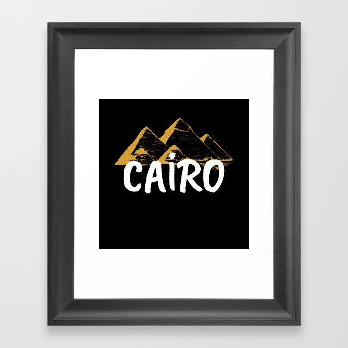 Cairo Pyramids Hieroglyphs Egypt Framed Art Print