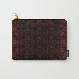 Bandana Inspired Pattern | Red on Black Carry-All Pouch