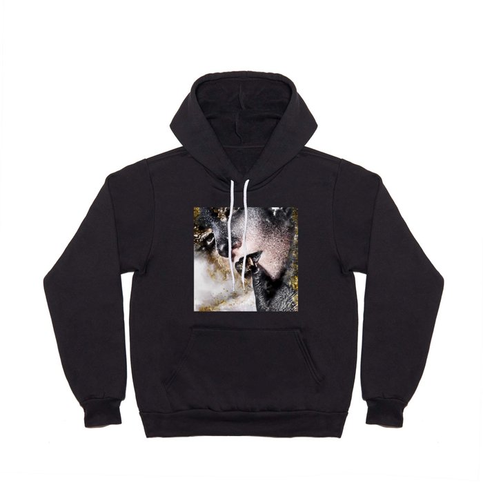 Beautiful Abstract Black and Gold Woman Portrait Hoody