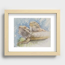 Bearded dragons, cute lizards Recessed Framed Print