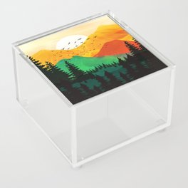 Sunrise over the colorful mountain peaks Acrylic Box