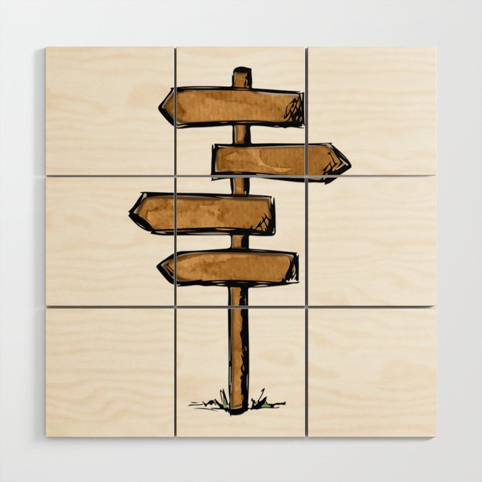 Signpost Wood Wall Art