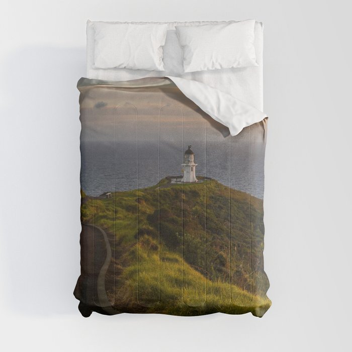 New Zealand Photography - Cape Reinga Lighthouse Under The Sunset Comforter