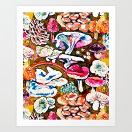 Majestic Mushrooms Art Print