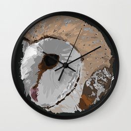 Round Barn Owl Wall Clock