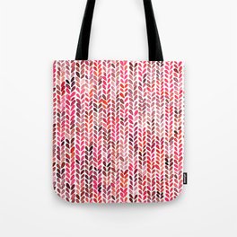 Knitting Watercolor Texture Red Tote Bag