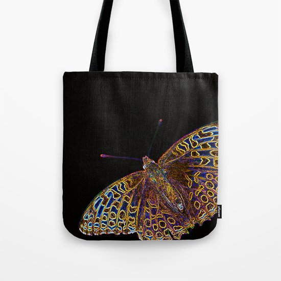 Butterfly on a black background Tote Bag