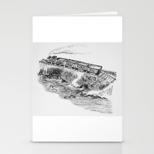train of thought, stream of consciousness, off the rails Stationery Cards