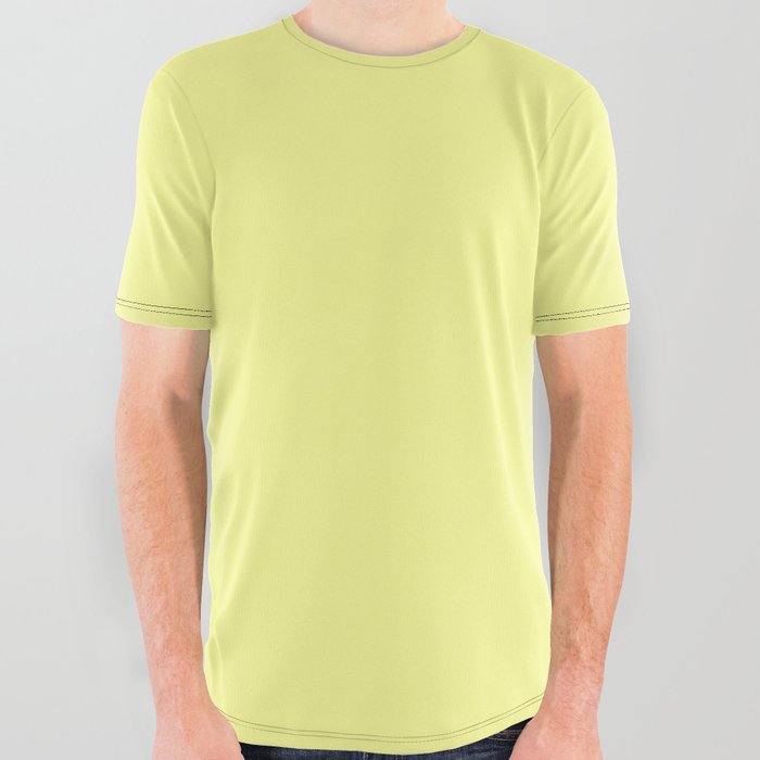 Pastel Yellow Solid Color All Over Graphic Tee