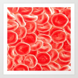 RED BLOOD CELLS MICROSCOPIC VIEW IMAGE MEDICAL LABORATORY SCIENTIST Art Print
