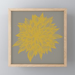 Floral Distortion yellow/grey Framed Mini Art Print
