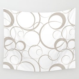 Taupe and White Funky Ring Circle Pattern Pairs Diamond Vogel 2022 Popular Colour Palatine 0370 Wall Tapestry