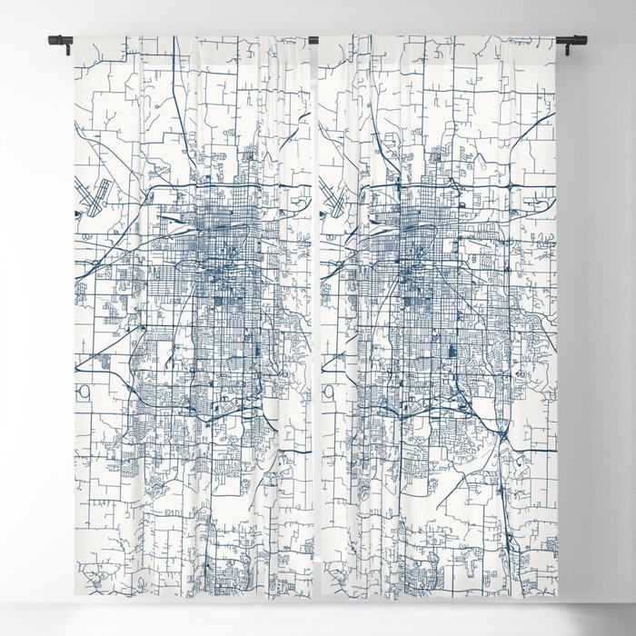 Springfield, Missouri - Minimal City Map Blackout Curtain