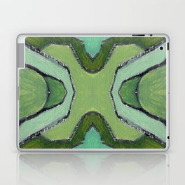 Abstract Ornamental Oil Painting On Canvas 2c49.4 Emerald Olive Mint Green Laptop Skin