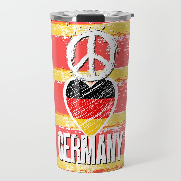 Peace, Love, Germany Travel Mug