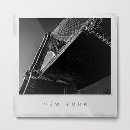 Brooklyn Bridge in New York City black and white Metal Print