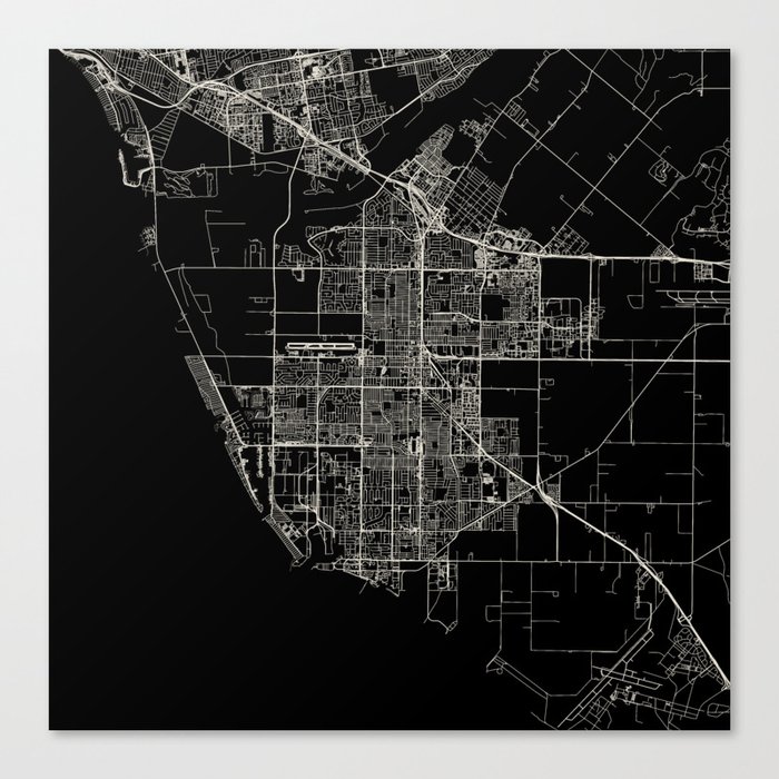 Oxnard USA - City Map Drawing Canvas Print