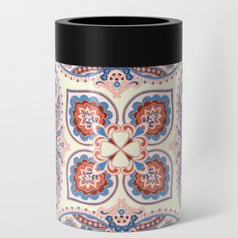 Ornamental Ethnic Bohemian Pattern XVIII Coral Cream Can Cooler