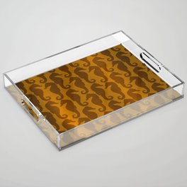 Gold Silk Metallic Seahorse Modern Collection Acrylic Tray