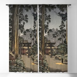 Tsuchiya Koitsu - Nikko Futarasan Temple - Japanese Vintage Woodblock Painting Blackout Curtain