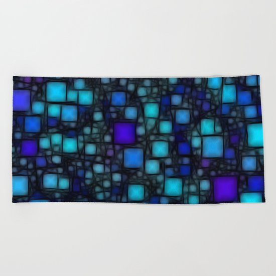 Post It Blue Glow Beach Towel