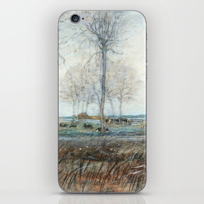 Farm Setting, Three Tall Trees in the Foreground (ca. 1907) drawing in high resolution by Piet Mondrian iPhone Skin