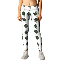 Irish Shamrock St.Patrick’s Day Word Cloud Subway Art Leggings