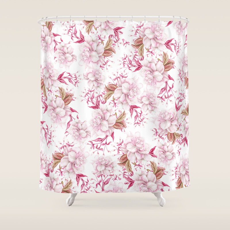 Modern Pink Blush Purple Pastel Watercolor Elegant Floral Shower