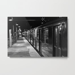 1 at 125 Metal Print | Blackandwhite, Subway, Black, Street, Harlem, Stop, Manhattan, Train, Station, Night 