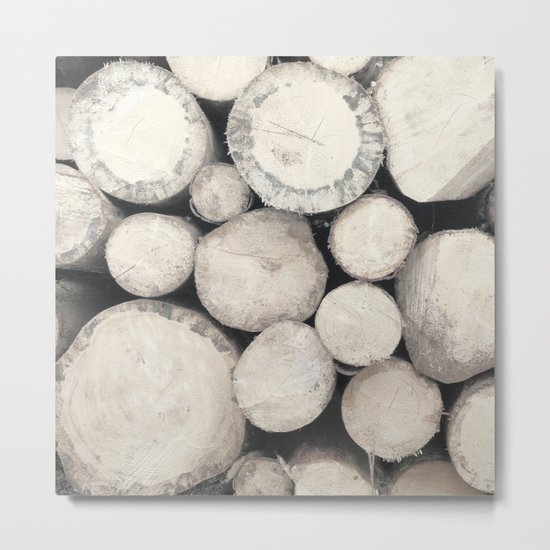 Stack of Wood Metal Print