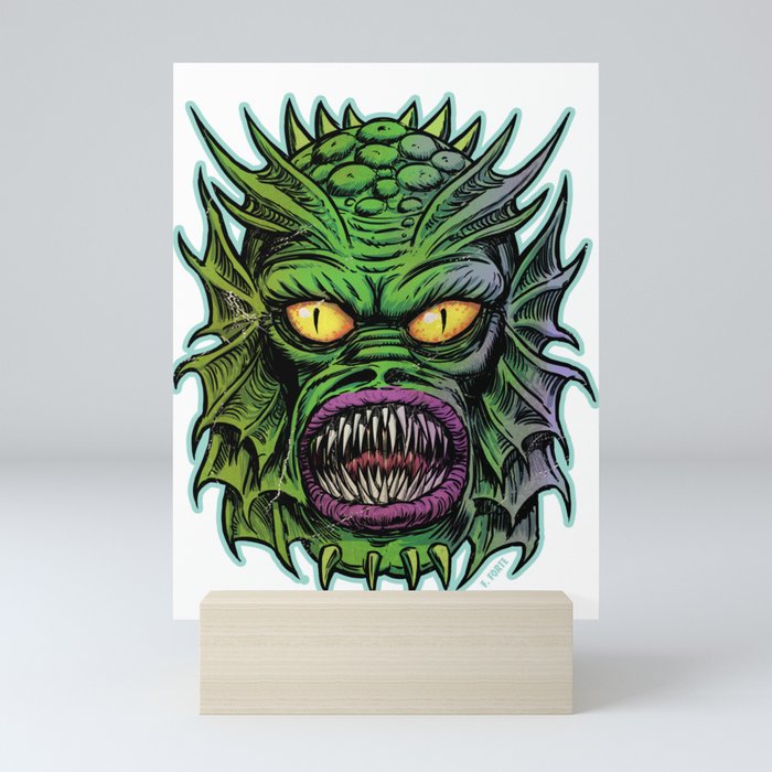 FrankenHorrors Swamp Beast Creature Horror Graphic Mini Art Print