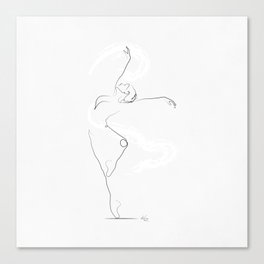 'UNFURL', Dancer Line Drawing Canvas Print