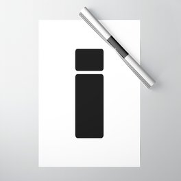 i (Black & White Letter) Wrapping Paper