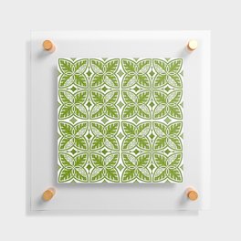 Modern Green and White Tropical Leaves Floating Acrylic Print