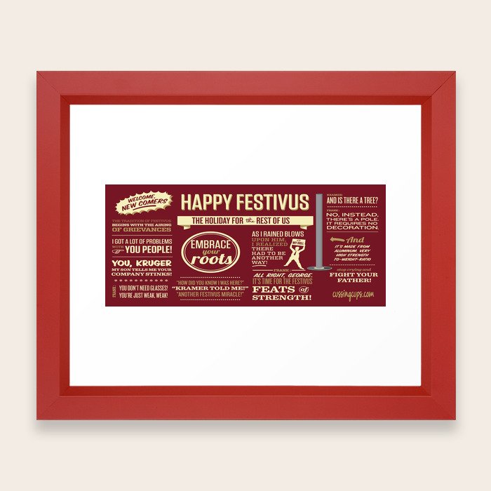 Festivus Framed Art Print By Cussingcups1 Society6