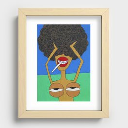 My tits love to walk in the field Recessed Framed Print