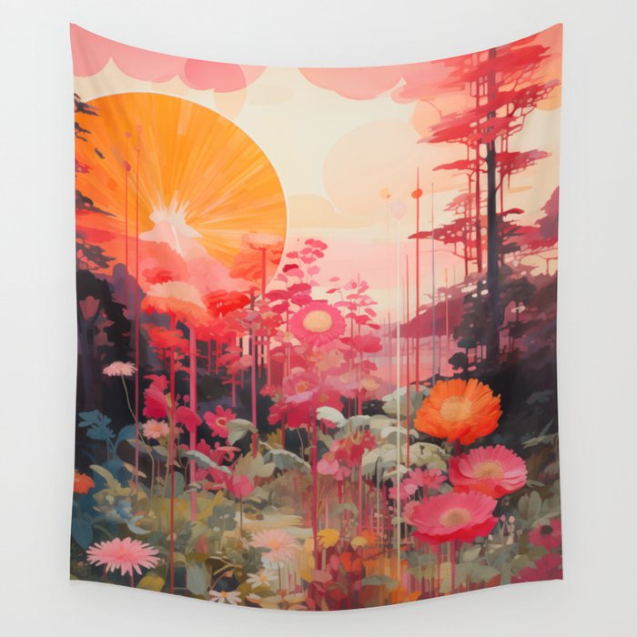 Flower Music Wall Tapestry