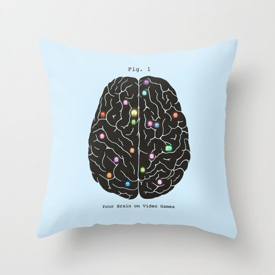 Your Brain On Video Games Throw Pillow