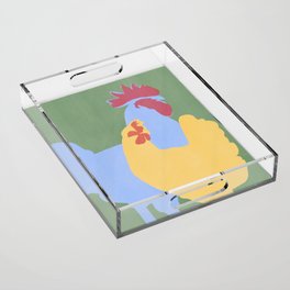 Rooster and hen Acrylic Tray