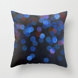 No. 45 - Print of Deep Blue Bokeh Inspired Modern Abstract Painting  Throw Pillow