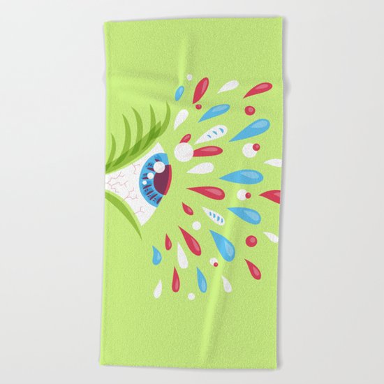Psychedelic eye Beach Towel