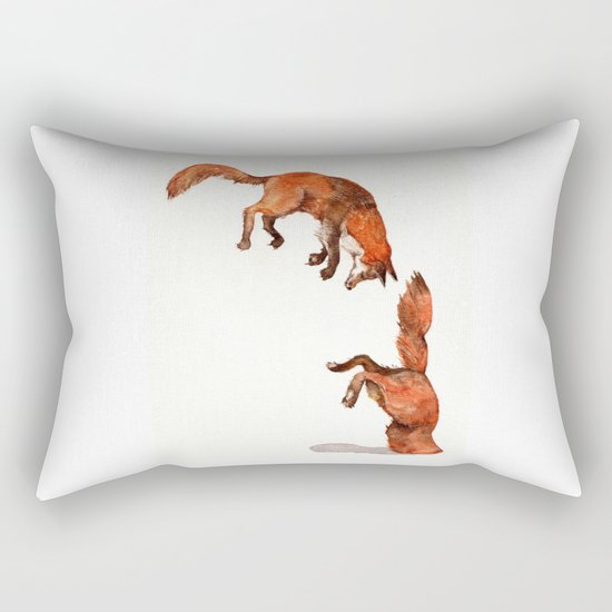 Jumping Red Fox Rectangular Pillow